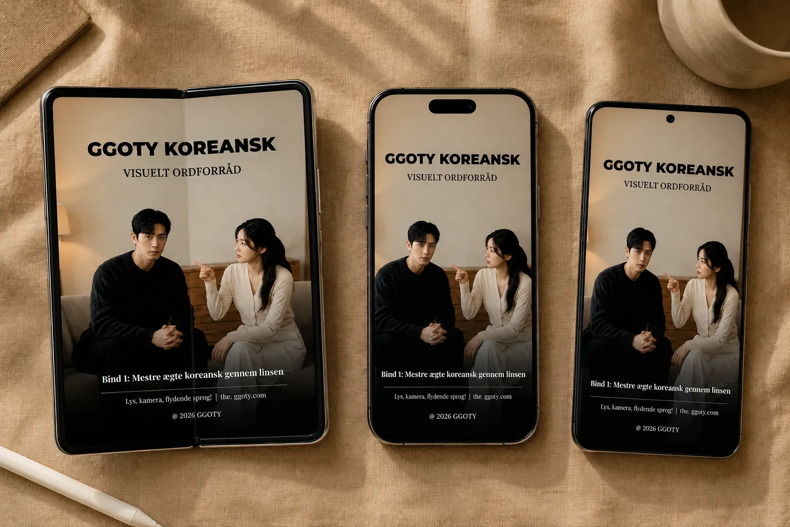 GGOTYs visuelle koreanske ordbog vist på en smartphone