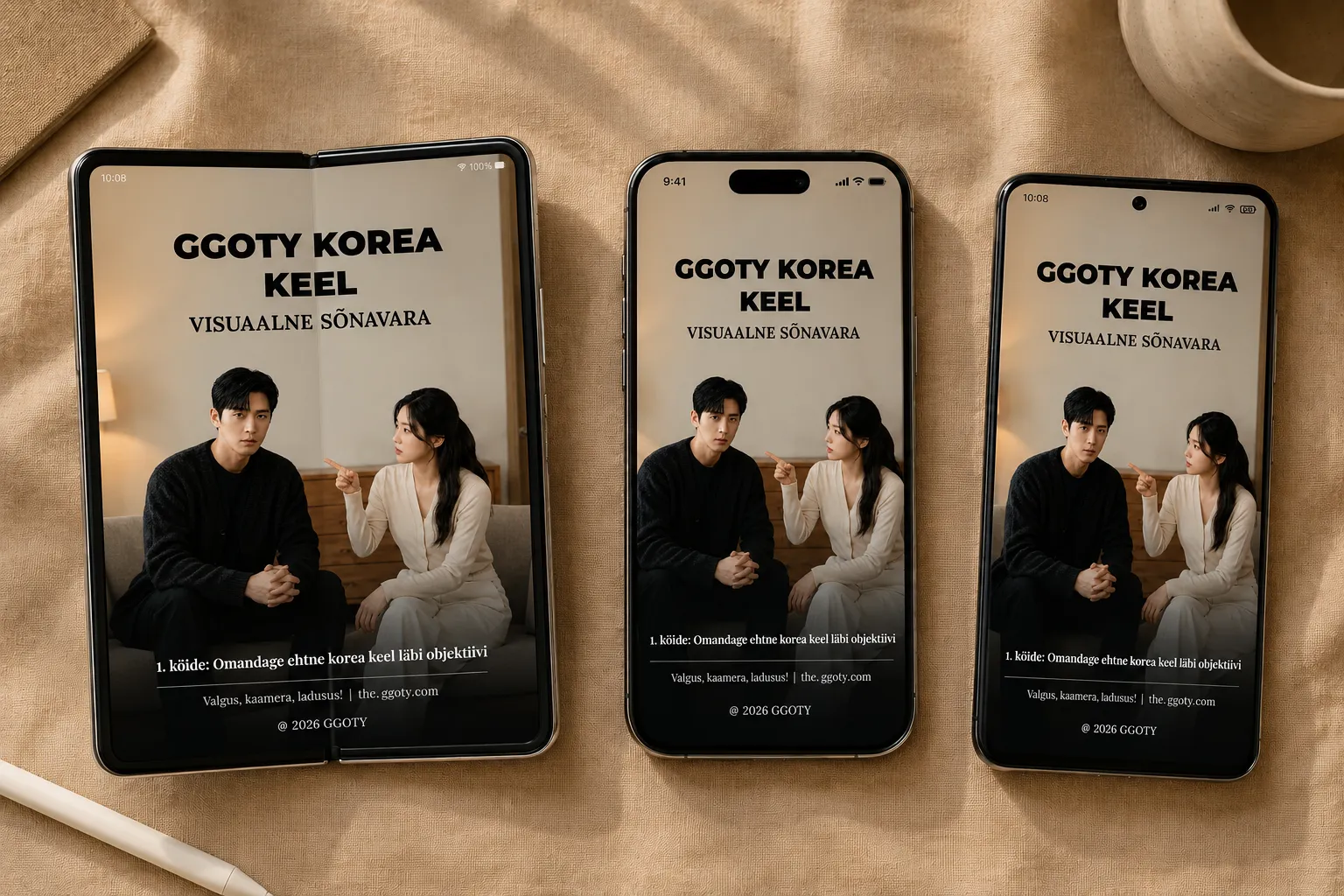 GGOTY visuaalne korea sõnavara raamat nutitelefonis