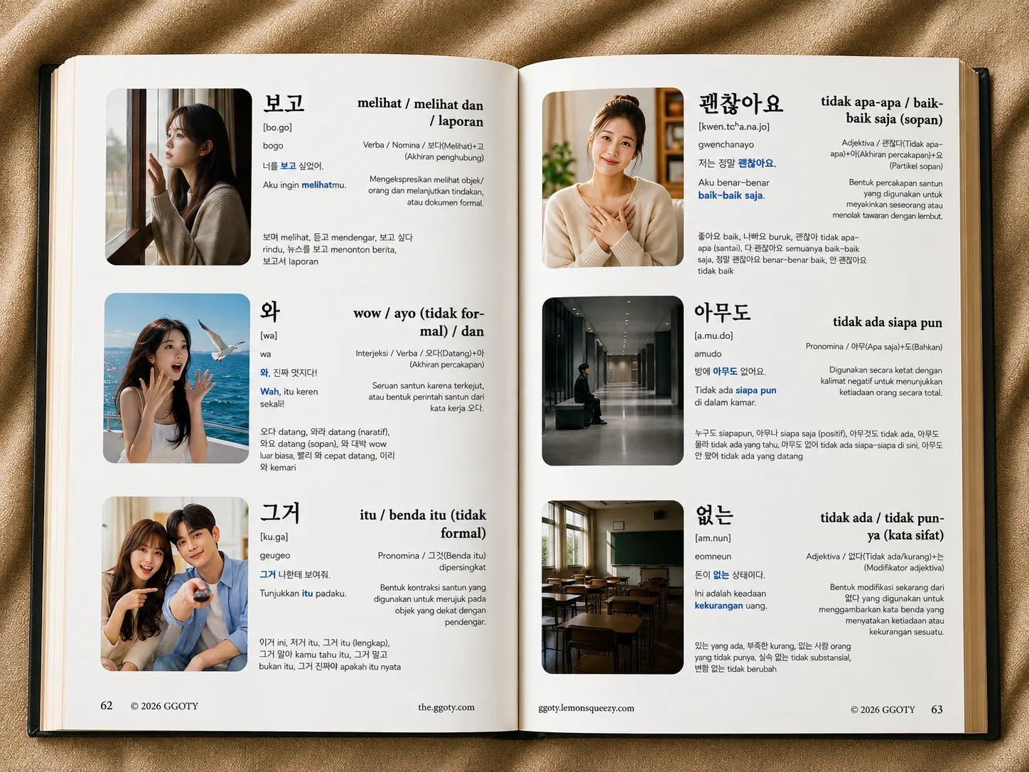 Halaman interior buku kosakata visual Korea GGOTY