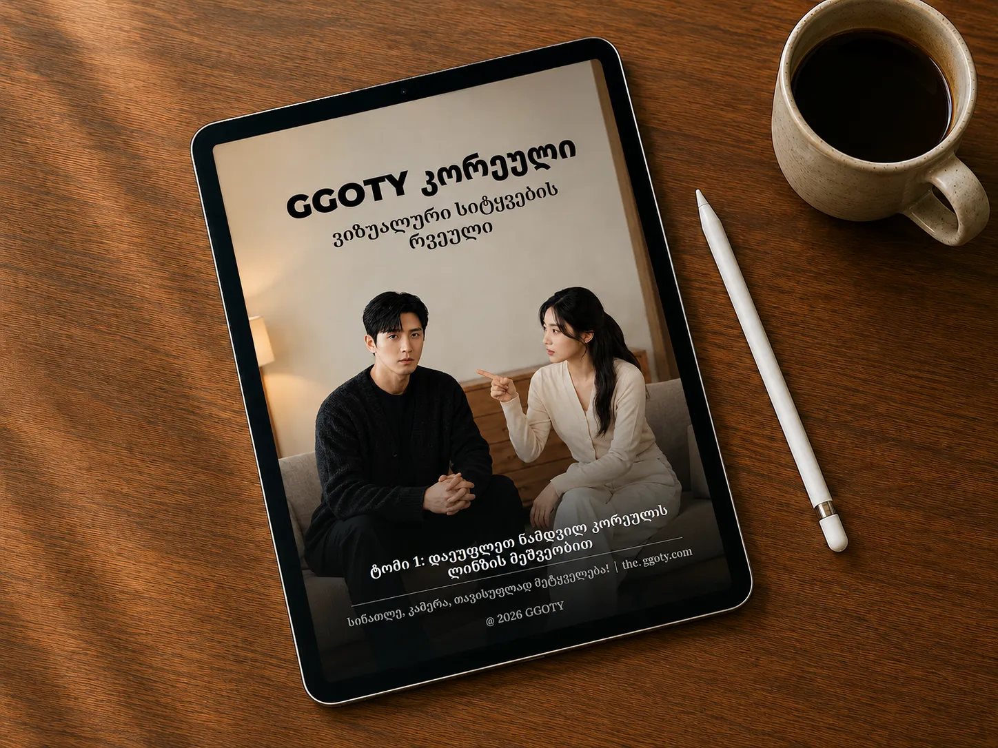 GGOTY ვიზუალური კორეული ლექსიკის წიგნი ტაბლეტზე