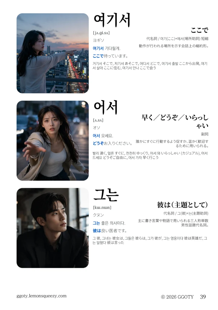 GGOTY ビジュアル韓国語単語帳のサンプルページ