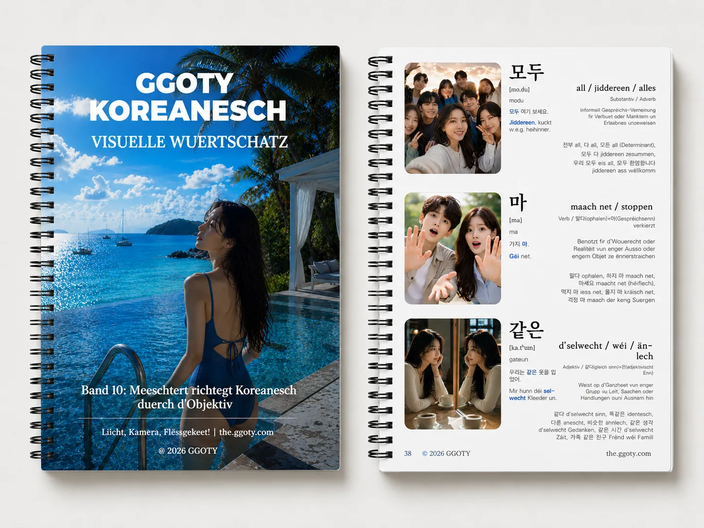 Koreanescht Vokabelbuch vu GGOTY als Spiralnotizbuch