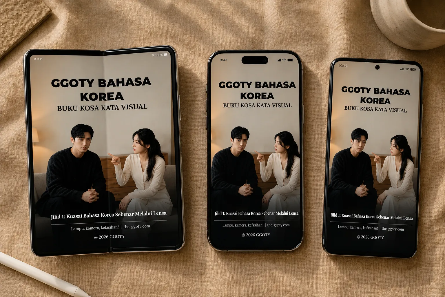 Buku kosa kata visual Korea GGOTY dipaparkan pada telefon pintar