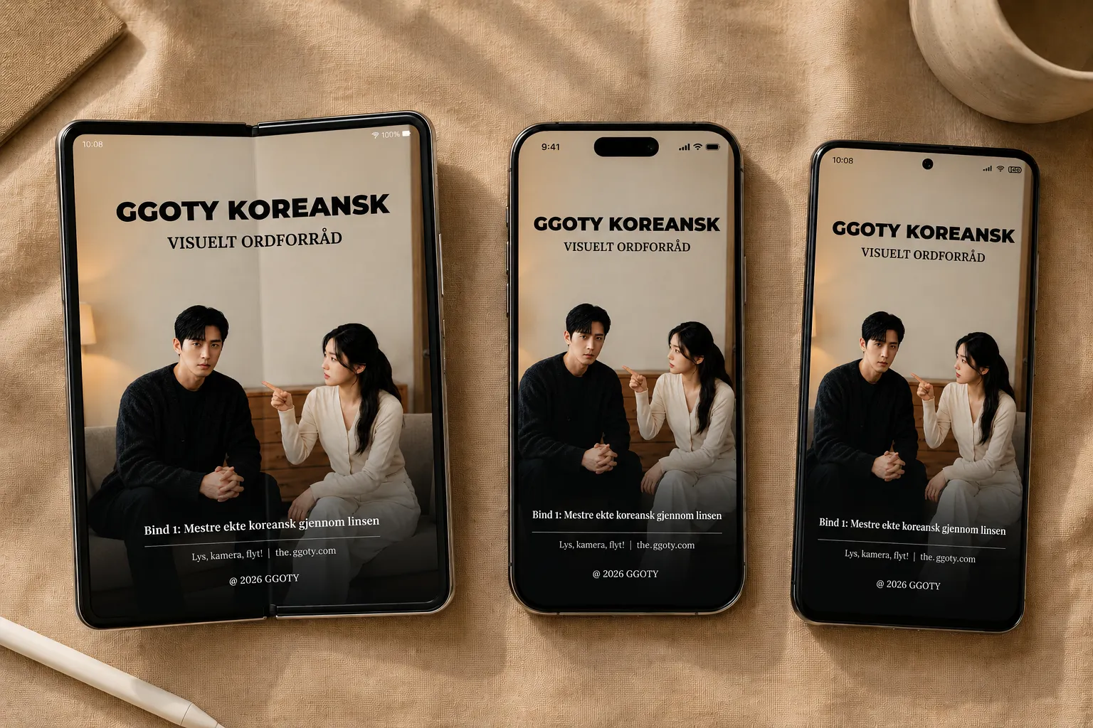 GGOTYs visuelle koreanske ordbok vist på en smarttelefon