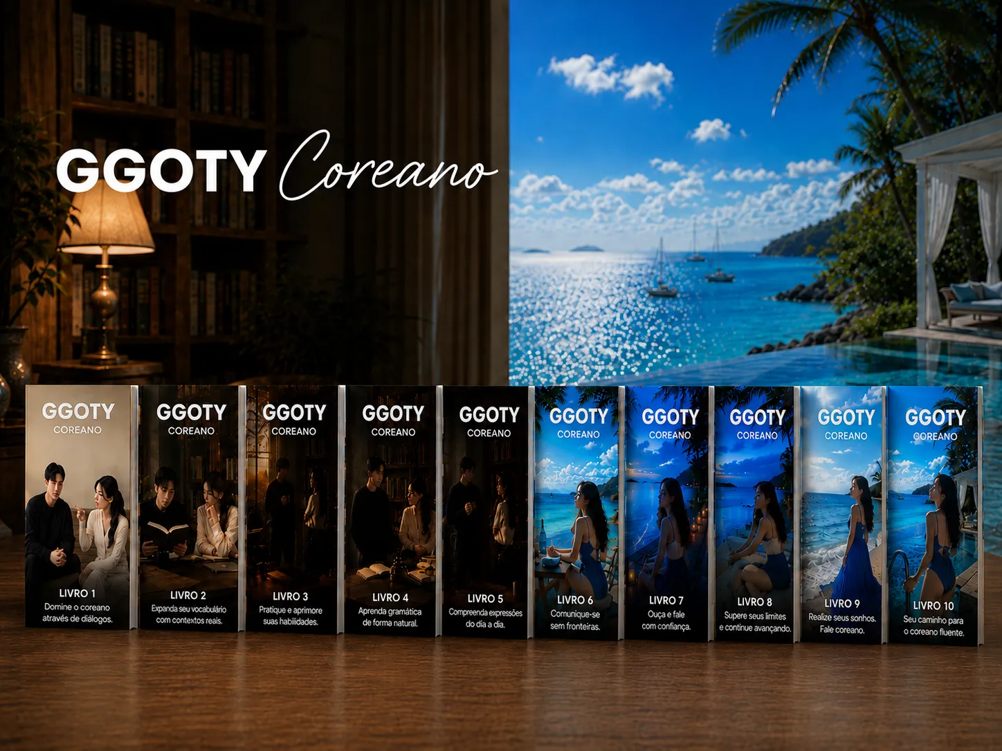Coleção de livros de vocabulário visual coreano da GGOTY