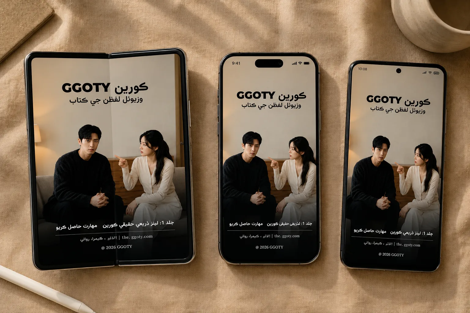 سمارٽ فون تي ڏيکاريل GGOTY وزيوئل ڪورين لفظن جي ڪتاب