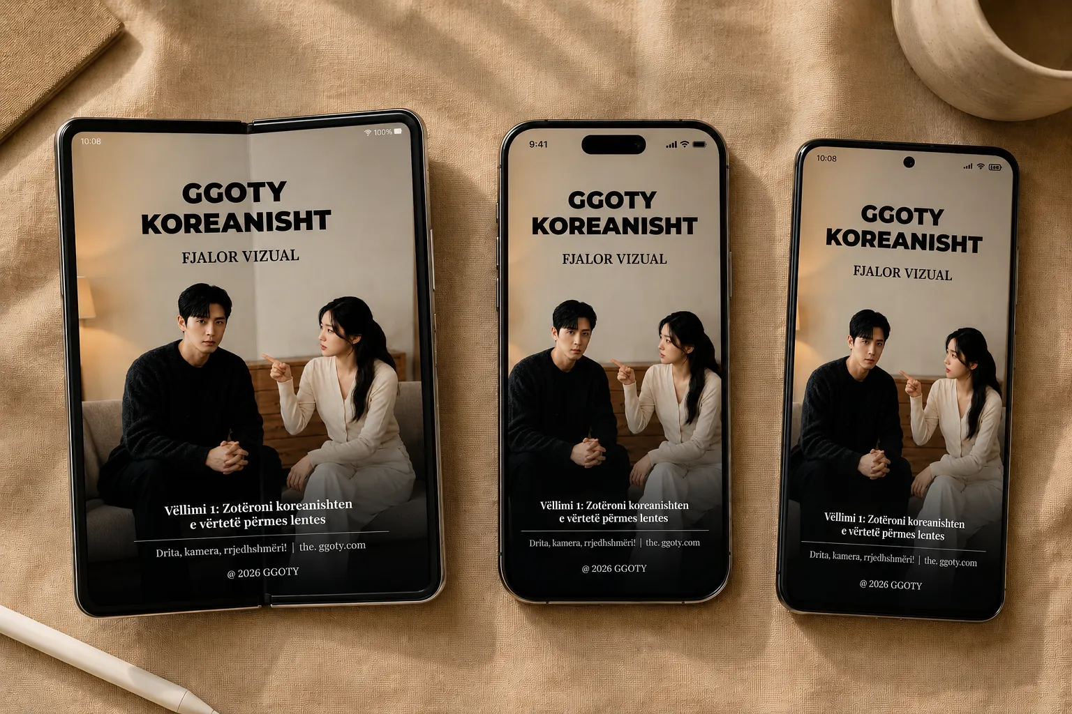 Libri i fjalorit vizual korean të GGOTY i shfaqur në një smartphone