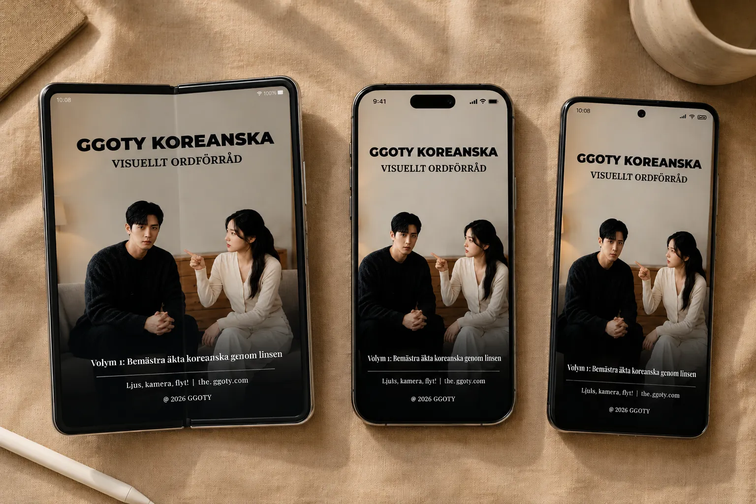 GGOTY:s visuella koreanska ordbok på en smartphone