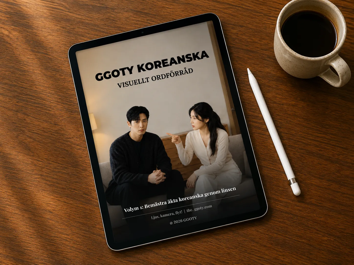 GGOTY:s visuella koreanska ordbok på en surfplatta