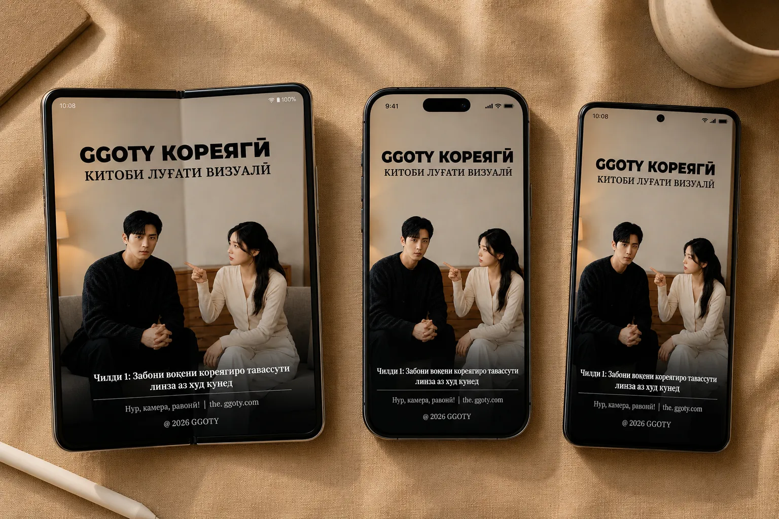 Китоби луғати визуалии кореягии GGOTY дар смартфон