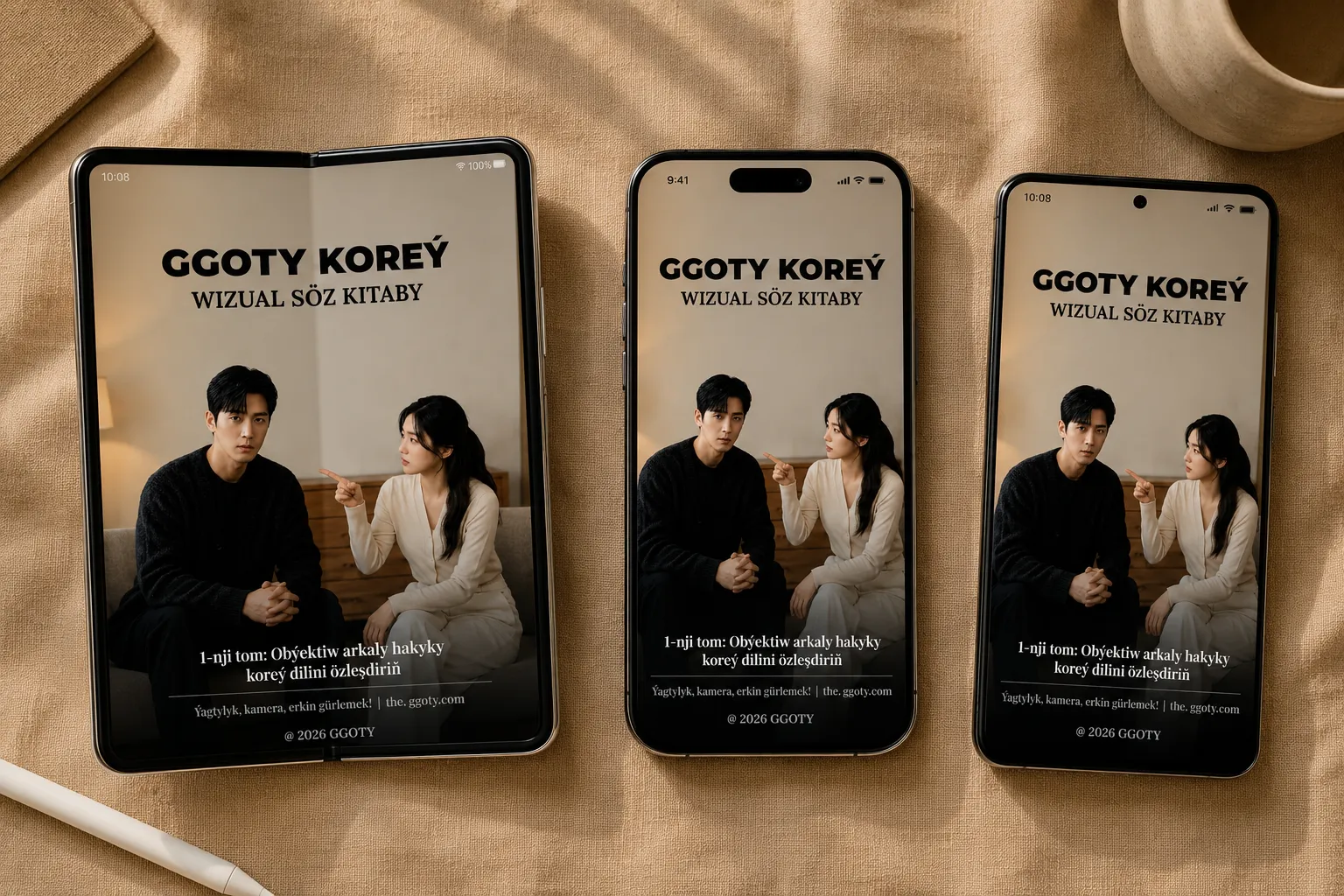 GGOTY wizual koreý söz kitaby smartfonda görkezilýär